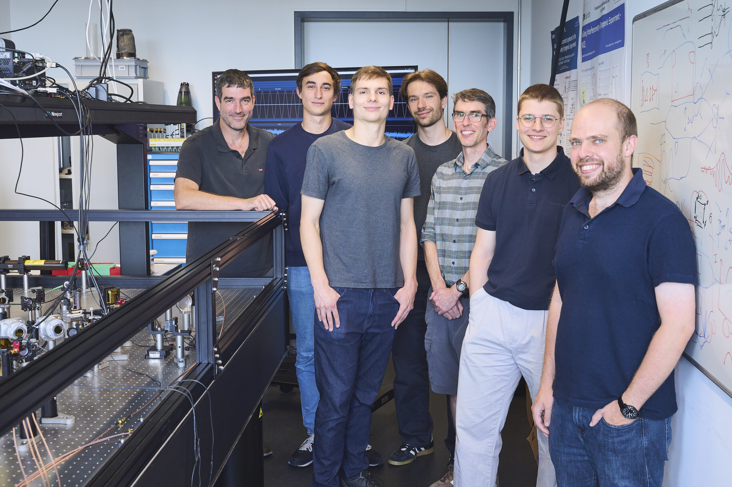 Some of the NICE team members last September 2025 in the lab